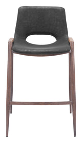Desi Black & Walnut Counter Stool (Set of 2) by Zuomod at Eve Furniture