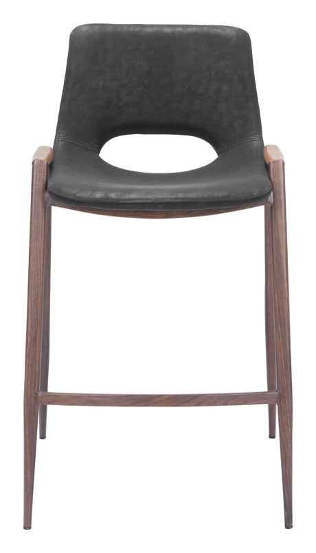 Desi Black & Walnut Counter Stool (Set of 2) by Zuomod at Eve Furniture