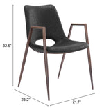Desi Black & Walnut Dining Chair (Set of 2) by Zuomod at Eve Furniture