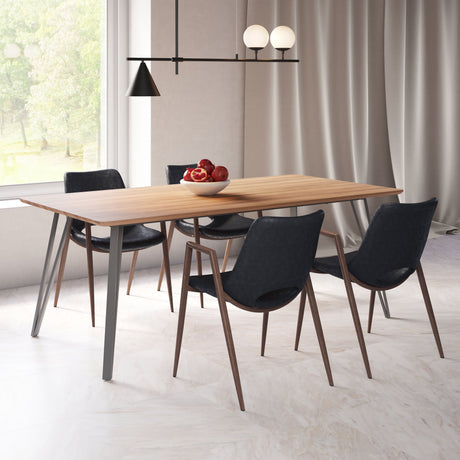 Desi Black & Walnut Dining Chair (Set of 2) by Zuomod at Eve Furniture