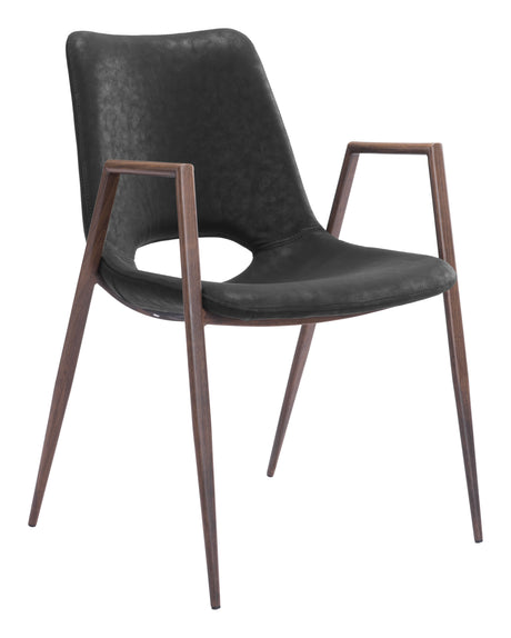 Desi Black & Walnut Dining Chair (Set of 2) by Zuomod at Eve Furniture