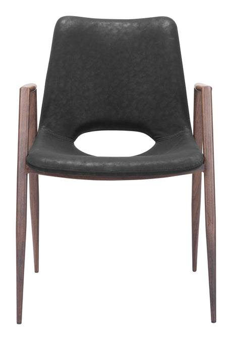 Desi Black & Walnut Dining Chair (Set of 2) by Zuomod at Eve Furniture