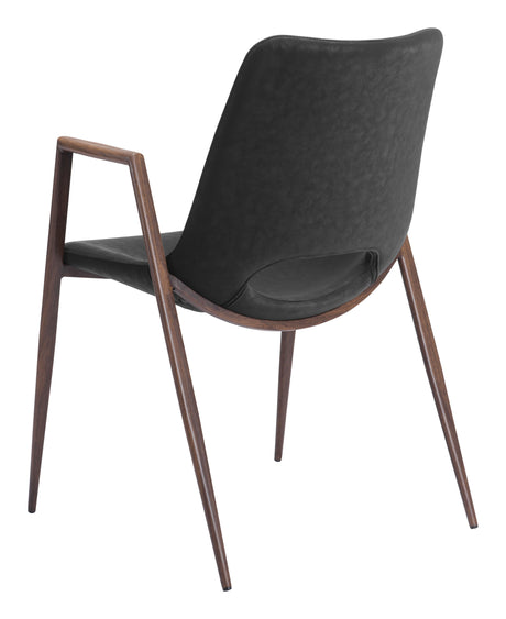 Desi Black & Walnut Dining Chair (Set of 2) by Zuomod at Eve Furniture