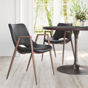 Desi Black & Walnut Dining Chair (Set of 2) by Zuomod at Eve Furniture