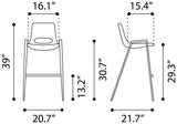 Desi Brown & Walnut Barstool (Set of 2) by Zuomod at Eve Furniture