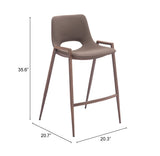 Desi Brown & Walnut Counter Stool (Set of 2) by Zuomod at Eve Furniture
