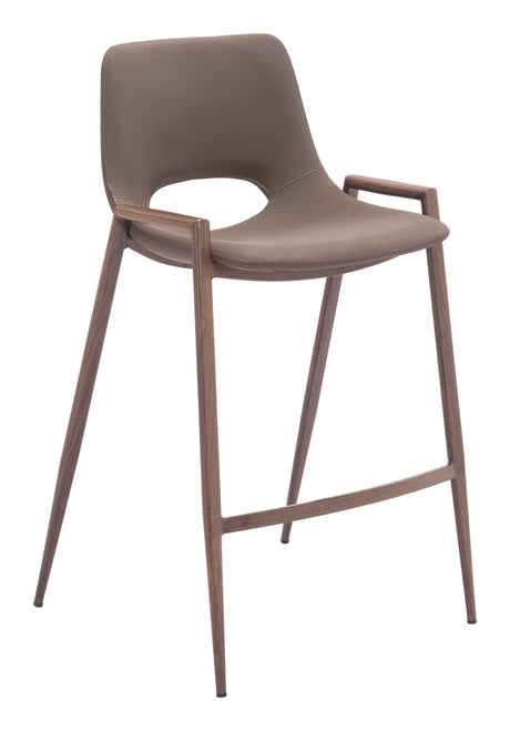Desi Brown & Walnut Counter Stool (Set of 2) by Zuomod at Eve Furniture