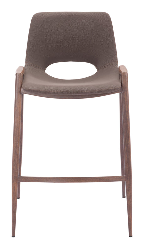 Desi Brown & Walnut Counter Stool (Set of 2) by Zuomod at Eve Furniture