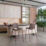 Desi Brown & Walnut Counter Stool (Set of 2) by Zuomod at Eve Furniture