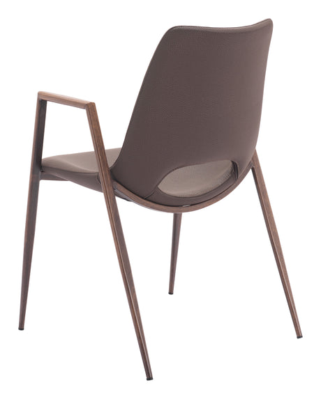 Desi Brown & Walnut Dining Chair (Set of 2) by Zuomod at Eve Furniture