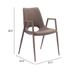 Desi Brown & Walnut Dining Chair (Set of 2) by Zuomod at Eve Furniture