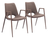 Desi Brown & Walnut Dining Chair (Set of 2) by Zuomod at Eve Furniture