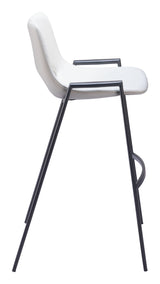 Desi White Barstool (Set of 2) by Zuomod at Eve Furniture