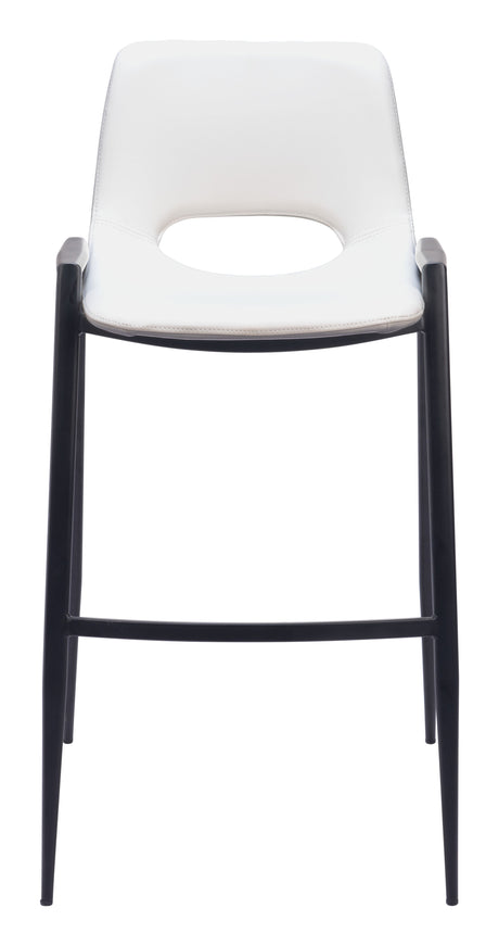 Desi White Barstool (Set of 2) by Zuomod at Eve Furniture
