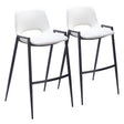 Desi White Barstool (Set of 2) by Zuomod at Eve Furniture