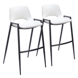 Desi White Barstool (Set of 2) by Zuomod at Eve Furniture