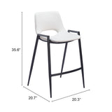 Desi White Counter Stool (Set of 2) by Zuomod at Eve Furniture