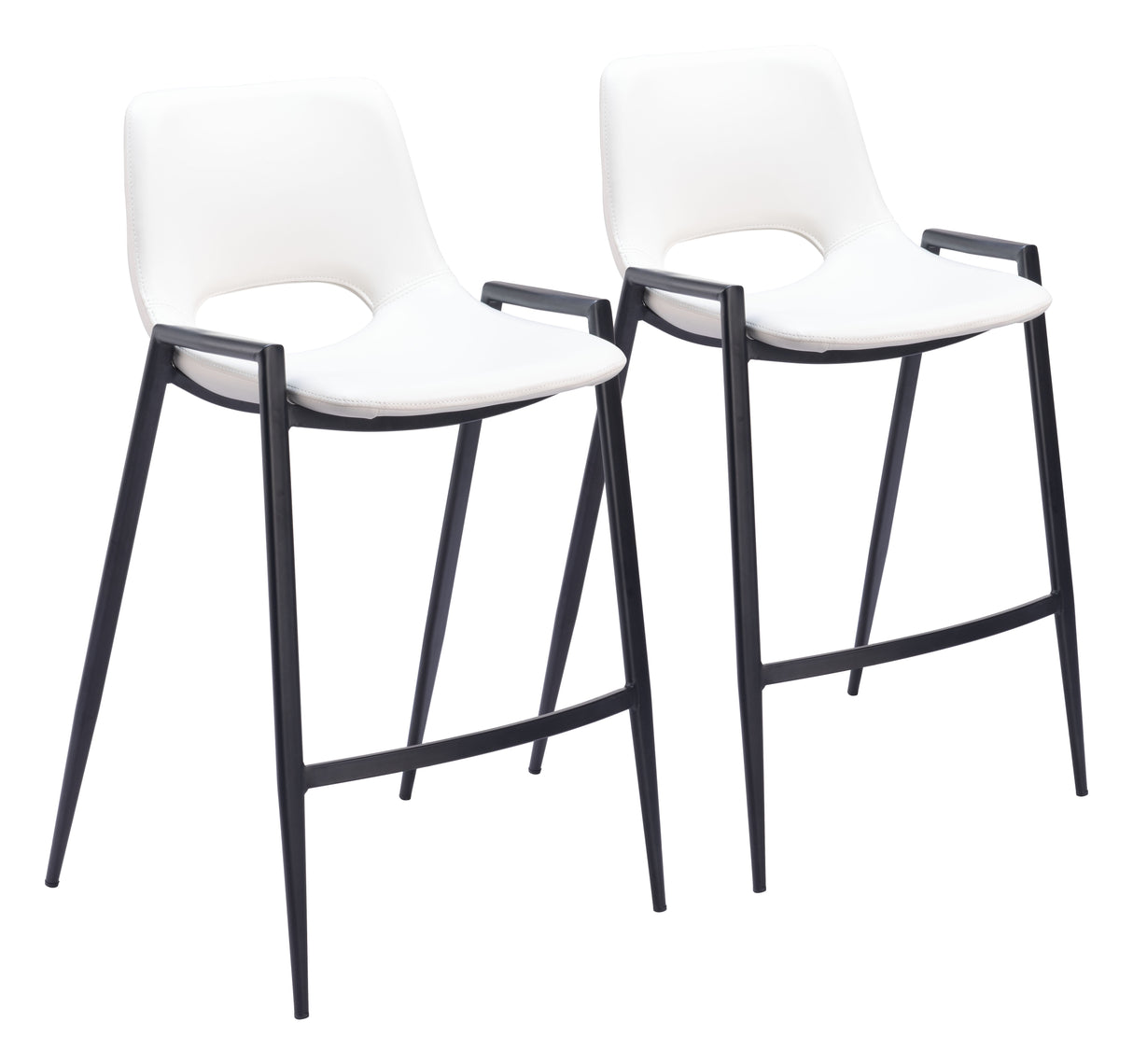 Desi White Counter Stool (Set of 2) by Zuomod at Eve Furniture