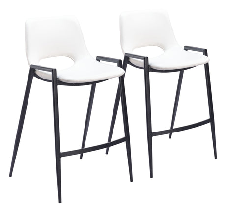 Desi White Counter Stool (Set of 2) by Zuomod at Eve Furniture