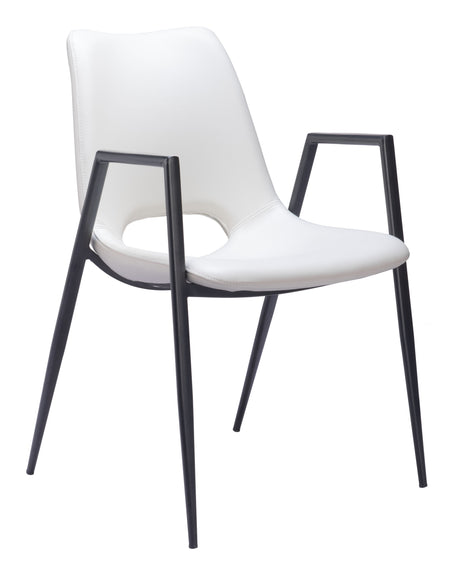 Desi White Dining Chair (Set of 2) by Zuomod at Eve Furniture