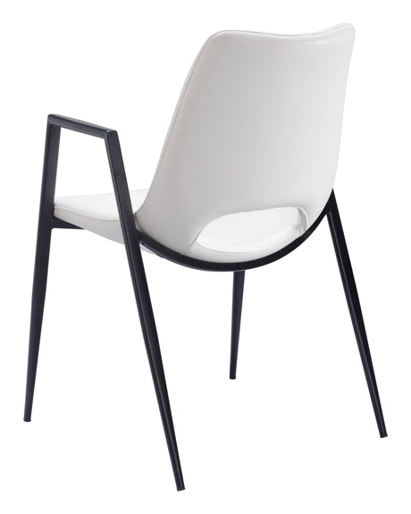 Desi White Dining Chair (Set of 2) by Zuomod at Eve Furniture