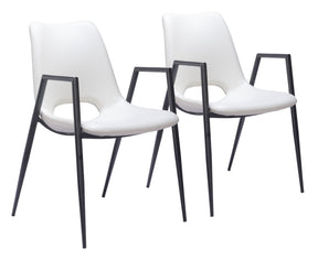 Desi White Dining Chair (Set of 2) by Zuomod at Eve Furniture