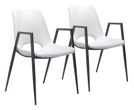 Desi White Dining Chair (Set of 2) by Zuomod at Eve Furniture