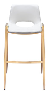 Desi White & Gold Barstool (Set of 2) by Zuomod at Eve Furniture