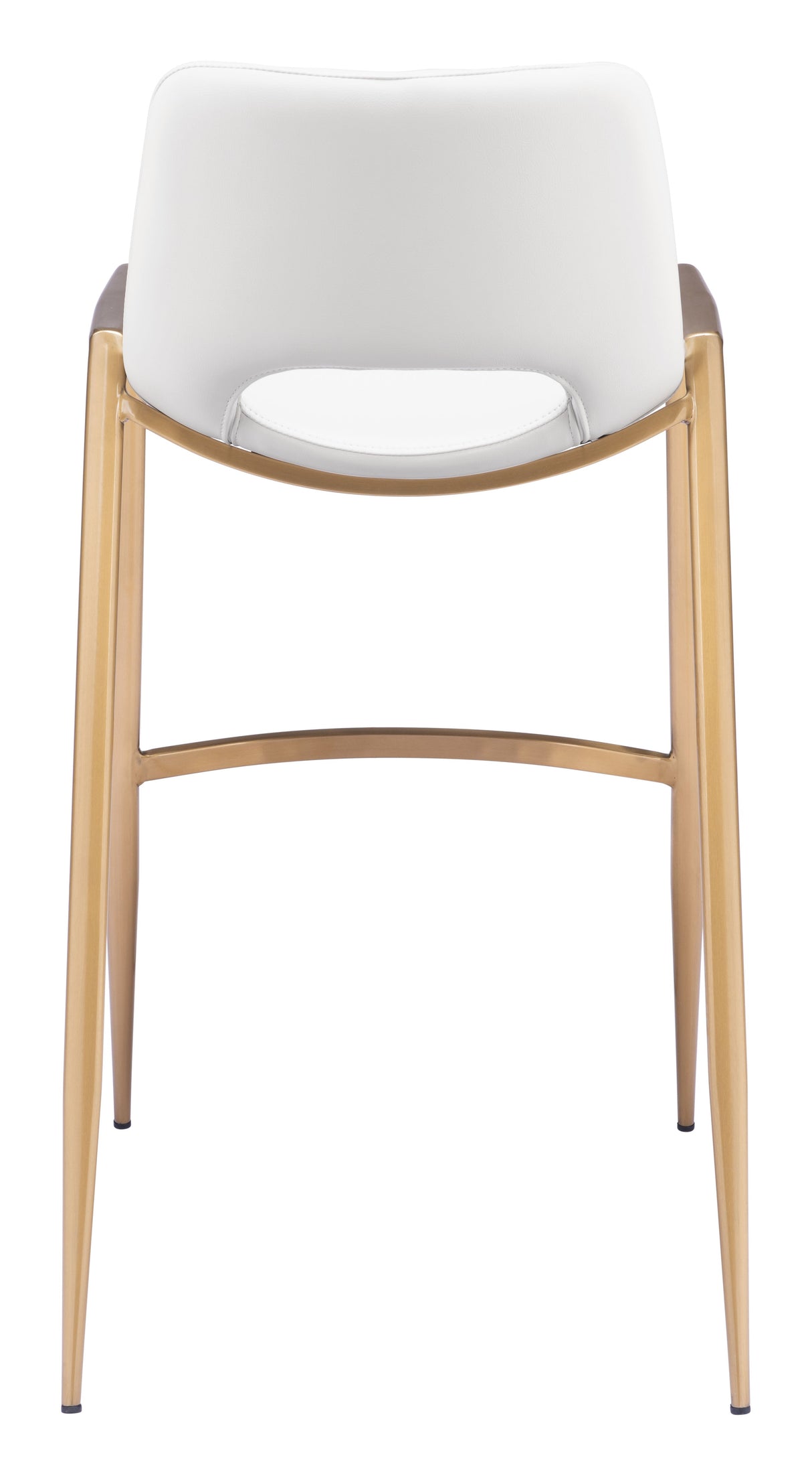 Desi White & Gold Barstool (Set of 2) by Zuomod at Eve Furniture