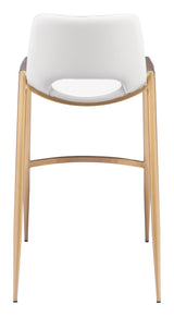 Desi White & Gold Barstool (Set of 2) by Zuomod at Eve Furniture