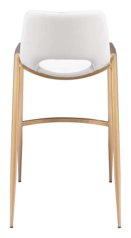 Desi White & Gold Barstool (Set of 2) by Zuomod at Eve Furniture
