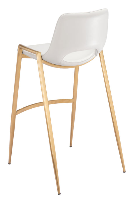 Desi White & Gold Barstool (Set of 2) by Zuomod at Eve Furniture