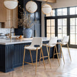 Desi White & Gold Barstool (Set of 2) by Zuomod at Eve Furniture
