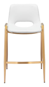 Desi White & Gold Counter Stool (Set of 2) by Zuomod at Eve Furniture