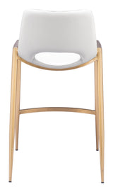 Desi White & Gold Counter Stool (Set of 2) by Zuomod at Eve Furniture