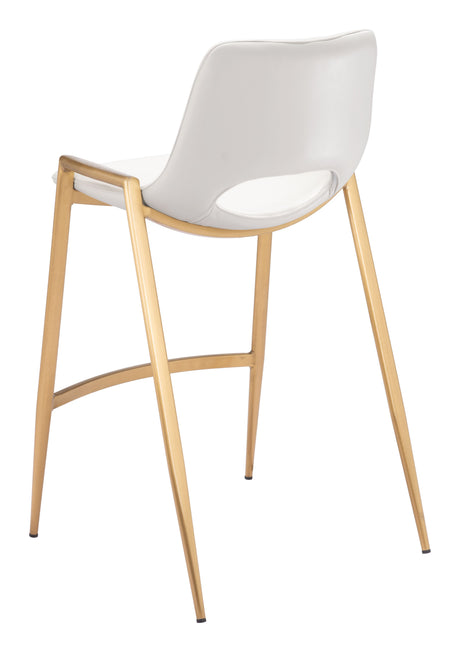 Desi White & Gold Counter Stool (Set of 2) by Zuomod at Eve Furniture