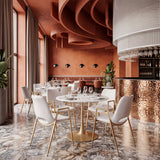Desi White & Gold Dining Chair (Set of 2) by Zuomod at Eve Furniture