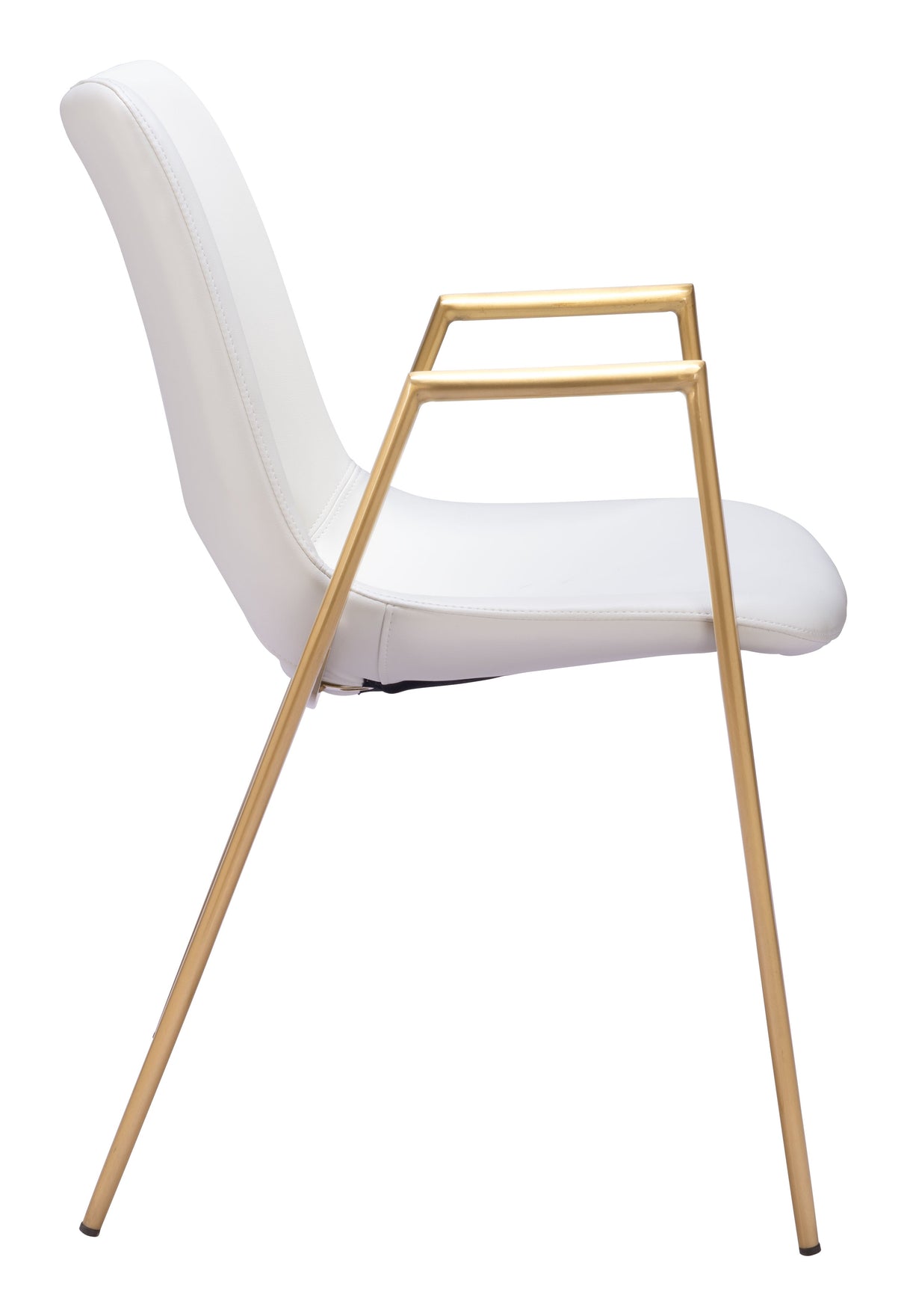 Desi White & Gold Dining Chair (Set of 2) by Zuomod at Eve Furniture