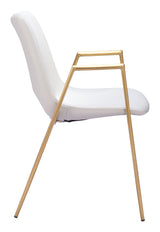 Desi White & Gold Dining Chair (Set of 2) by Zuomod at Eve Furniture