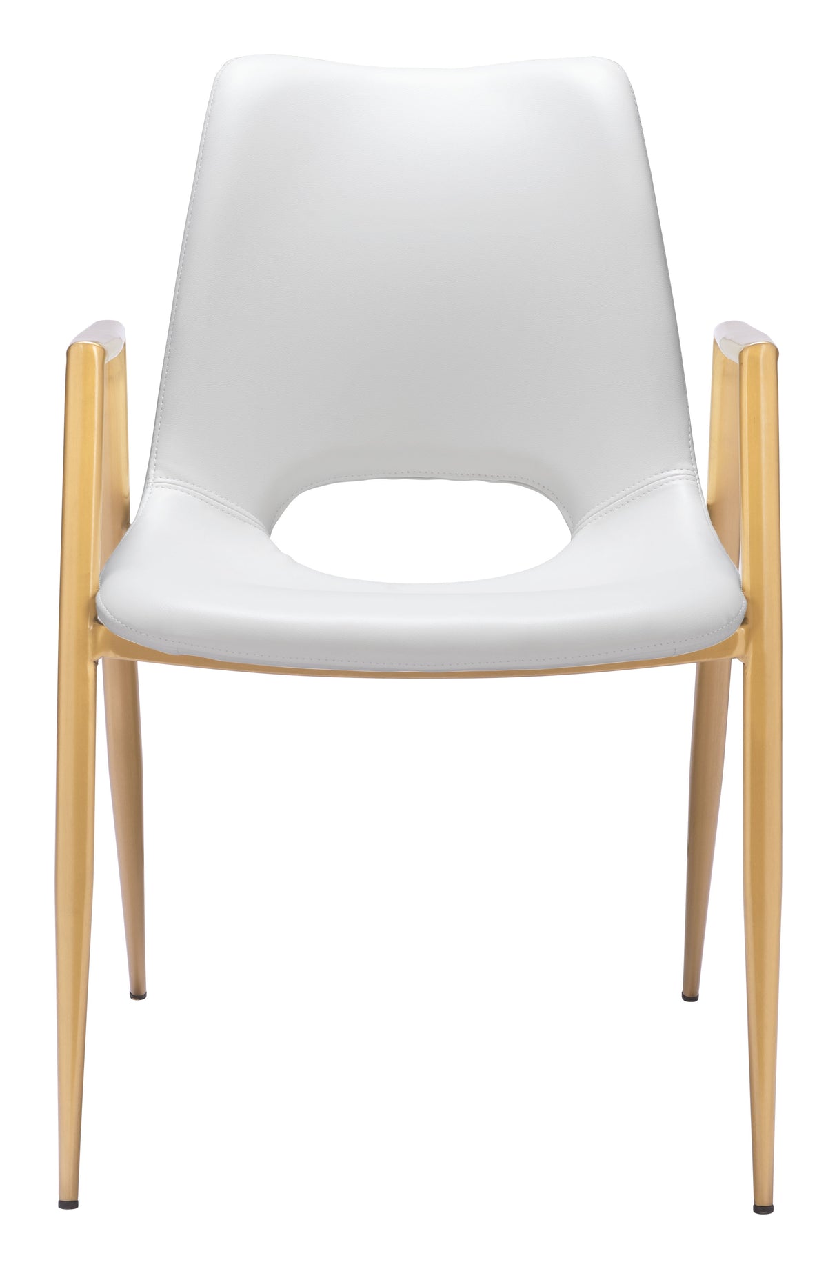 Desi White & Gold Dining Chair (Set of 2) by Zuomod at Eve Furniture