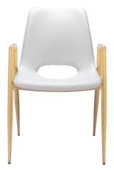 Desi White & Gold Dining Chair (Set of 2) by Zuomod at Eve Furniture