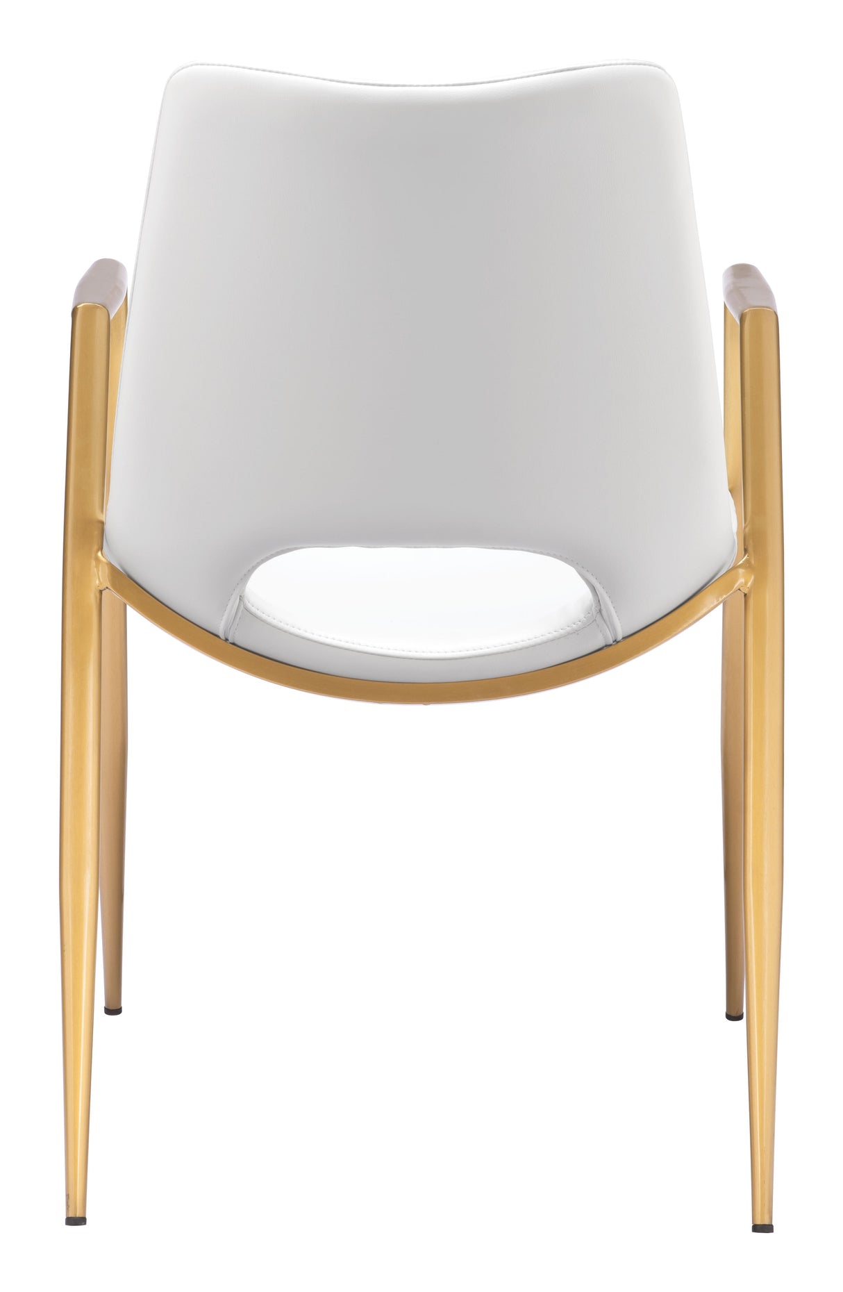 Desi White & Gold Dining Chair (Set of 2) by Zuomod at Eve Furniture