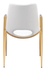 Desi White & Gold Dining Chair (Set of 2) by Zuomod at Eve Furniture