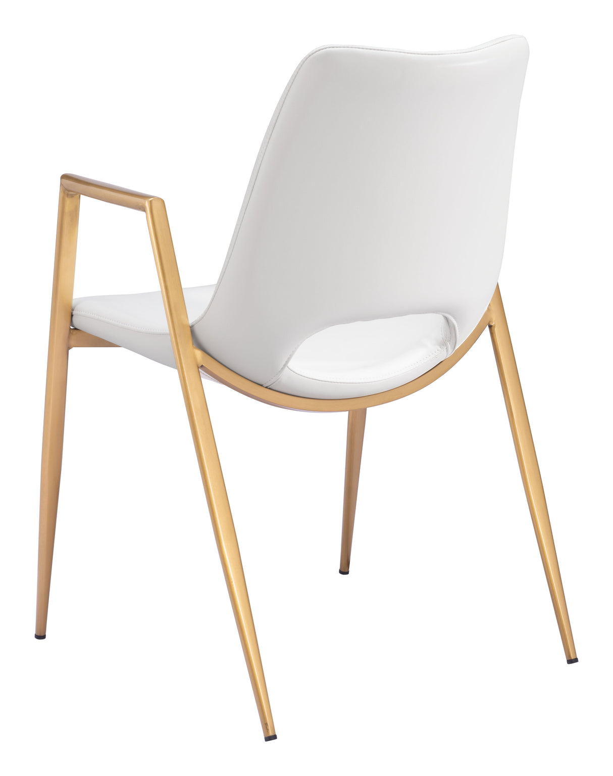 Desi White & Gold Dining Chair (Set of 2) by Zuomod at Eve Furniture