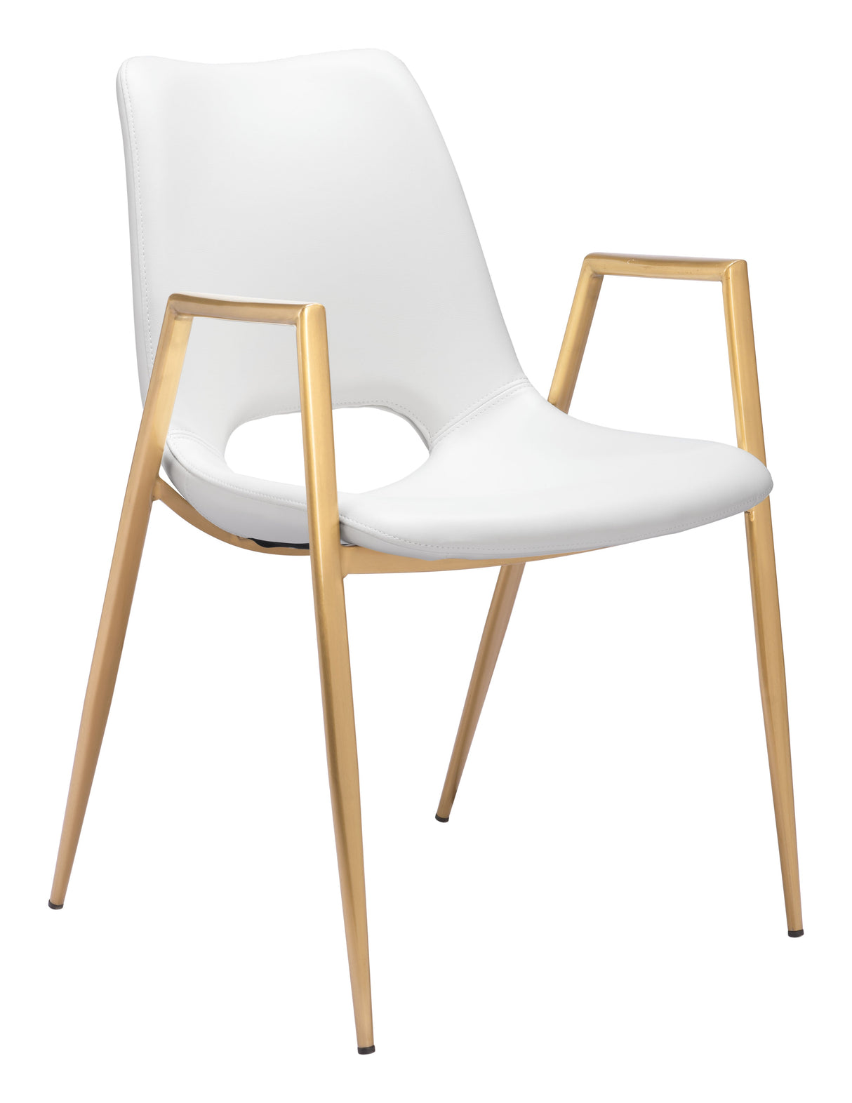 Desi White & Gold Dining Chair (Set of 2) by Zuomod at Eve Furniture