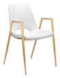 Desi White & Gold Dining Chair (Set of 2) by Zuomod at Eve Furniture