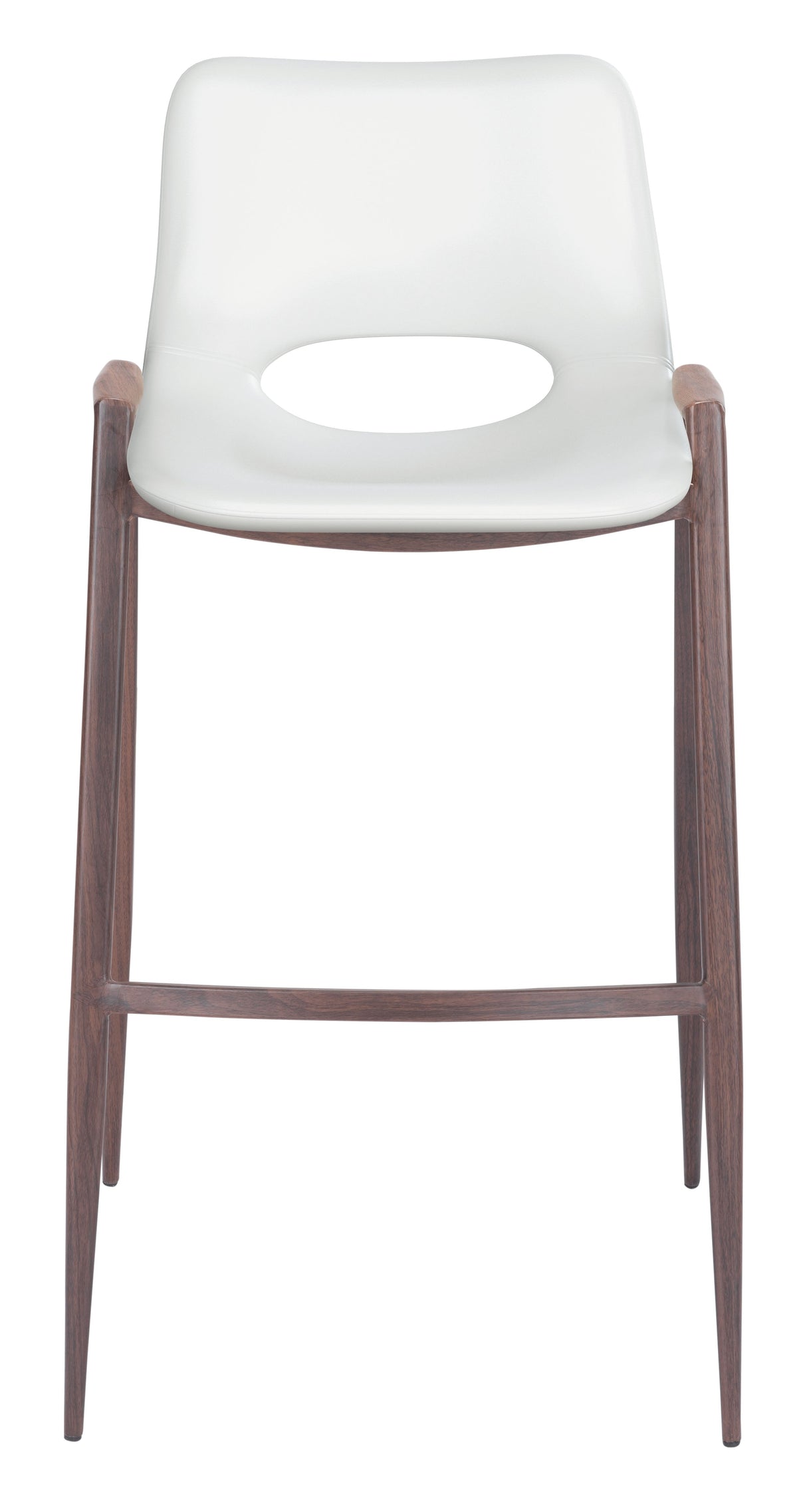 Desi White & Walnut Barstool (Set of 2) by Zuomod at Eve Furniture
