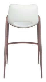 Desi White & Walnut Barstool (Set of 2) by Zuomod at Eve Furniture