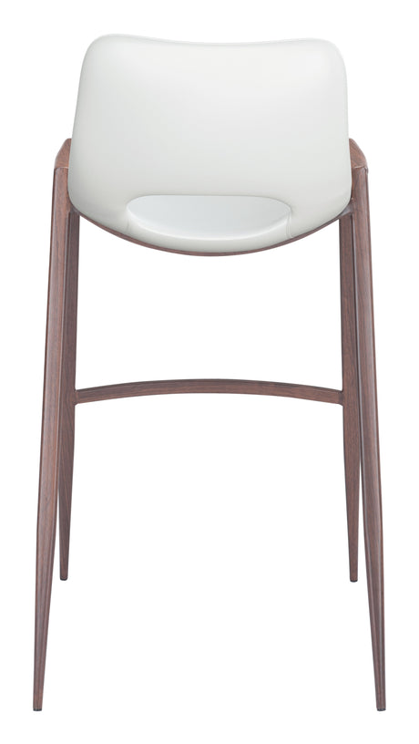 Desi White & Walnut Barstool (Set of 2) by Zuomod at Eve Furniture
