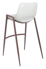 Desi White & Walnut Barstool (Set of 2) by Zuomod at Eve Furniture